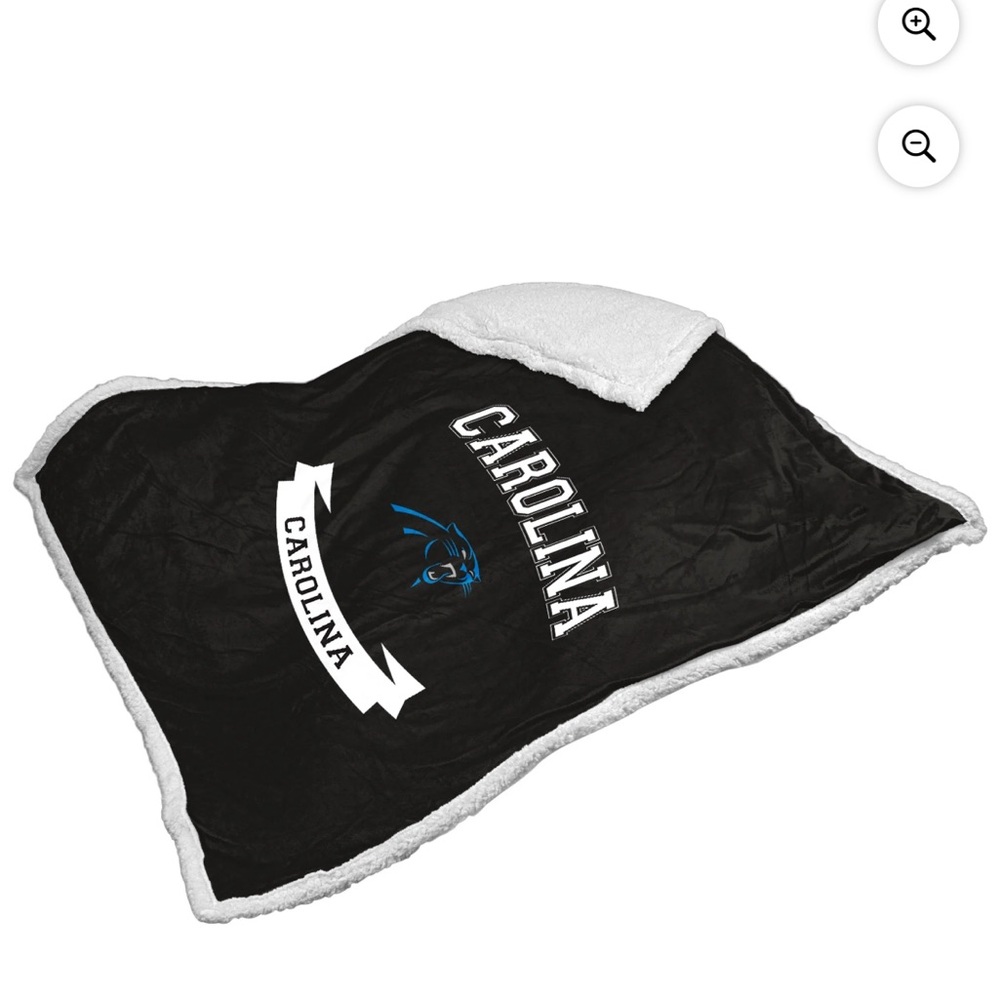 Carolina Panthers Black and White Sherpa Throw Blanket